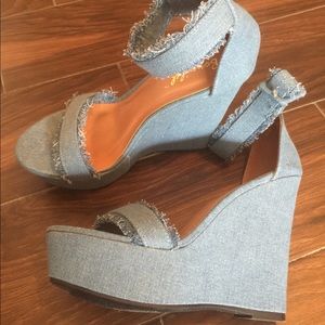 Denim wedges